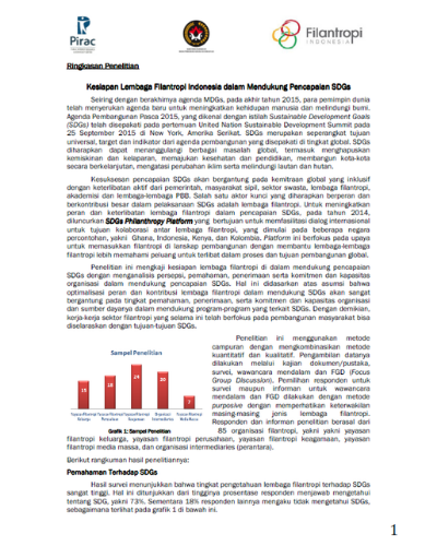 Readiness of Indonesian Philanthropic Organizations in Supporting SDGs Achievement